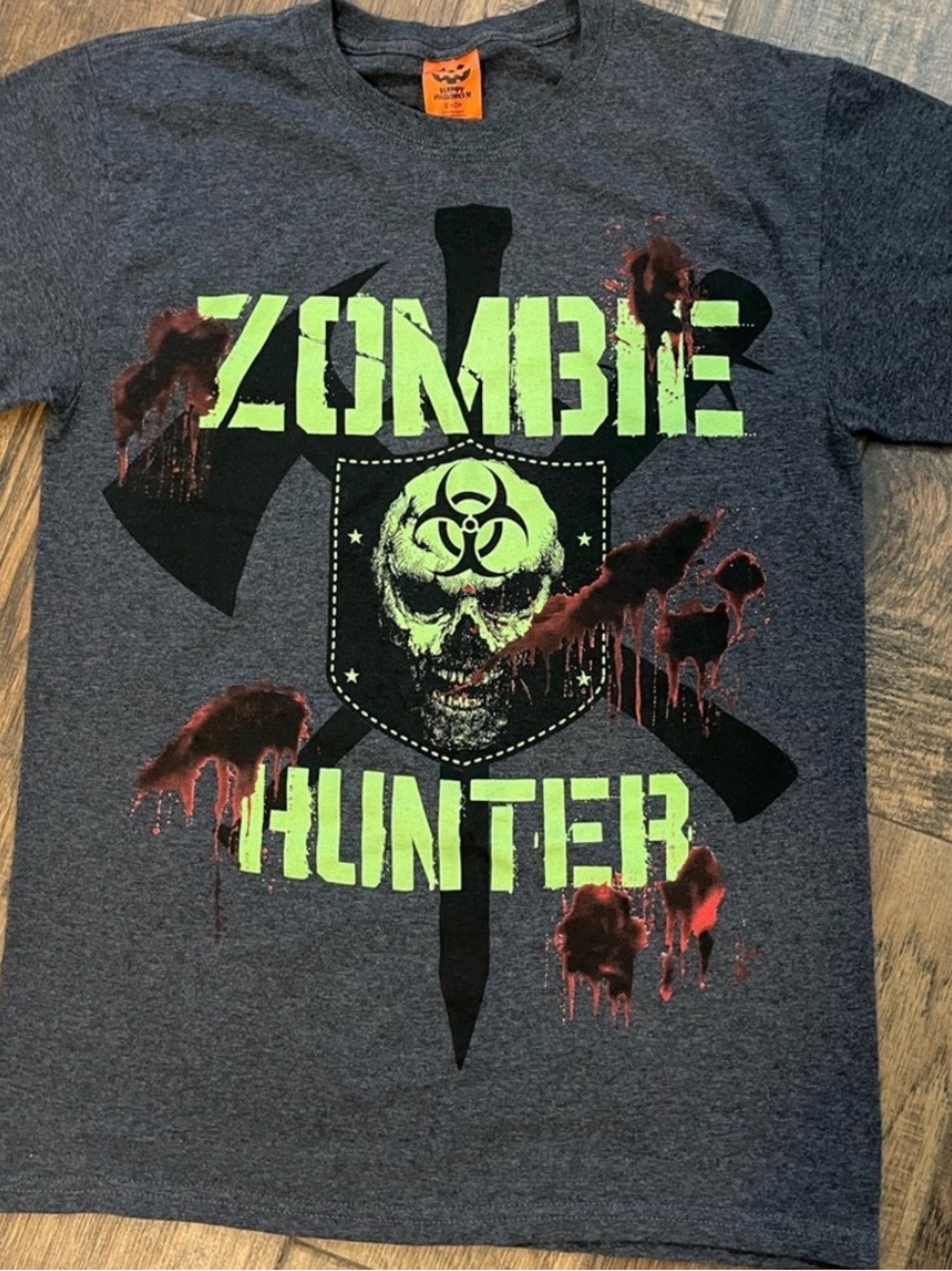 Zombie Hunter Graphic Tee - Dark Heather Gray